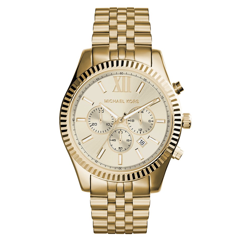 Michael Kors Lexington Men's Gold-Tone Stainless Steel Chronograph  Watch