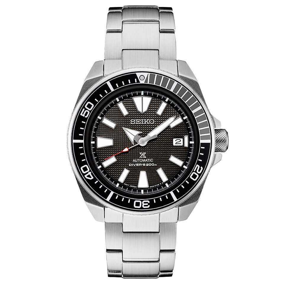 Seiko Men’s Prospex Automatic Diver Silver-Tone Stainless Steel Watch with Black Dial