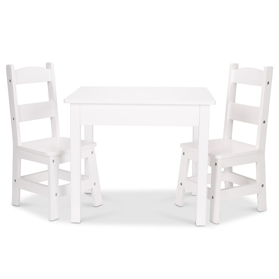 Melissa & Doug® Child's 3-Piece Wooden Table and Chairs Set, Ages 3-6 Years