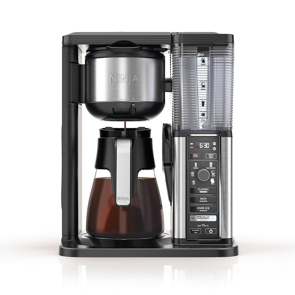 Ninja Specialty Coffeemaker w/ Fold-Away Frother & Glass Carafe