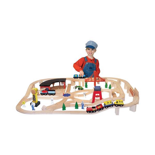 Melissa & Doug® Wooden Railway Train Set